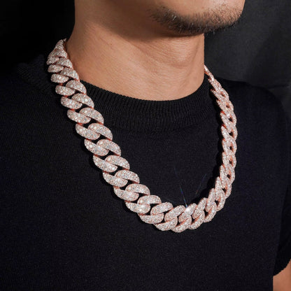 Brilliant Baguette 21mm Moissanite Cuban Link Chain