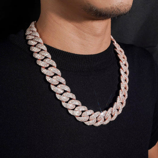 Brilliant Baguette 21mm Moissanite Cuban Link Chain