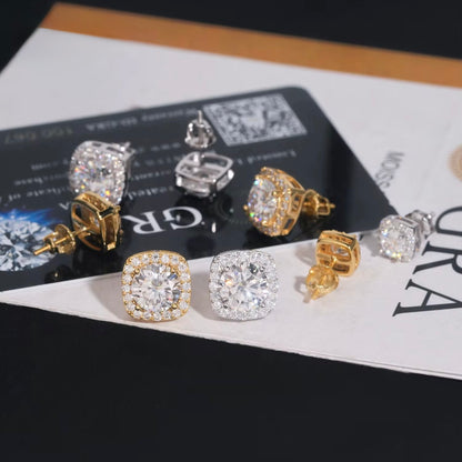 Square Halo Earrings
