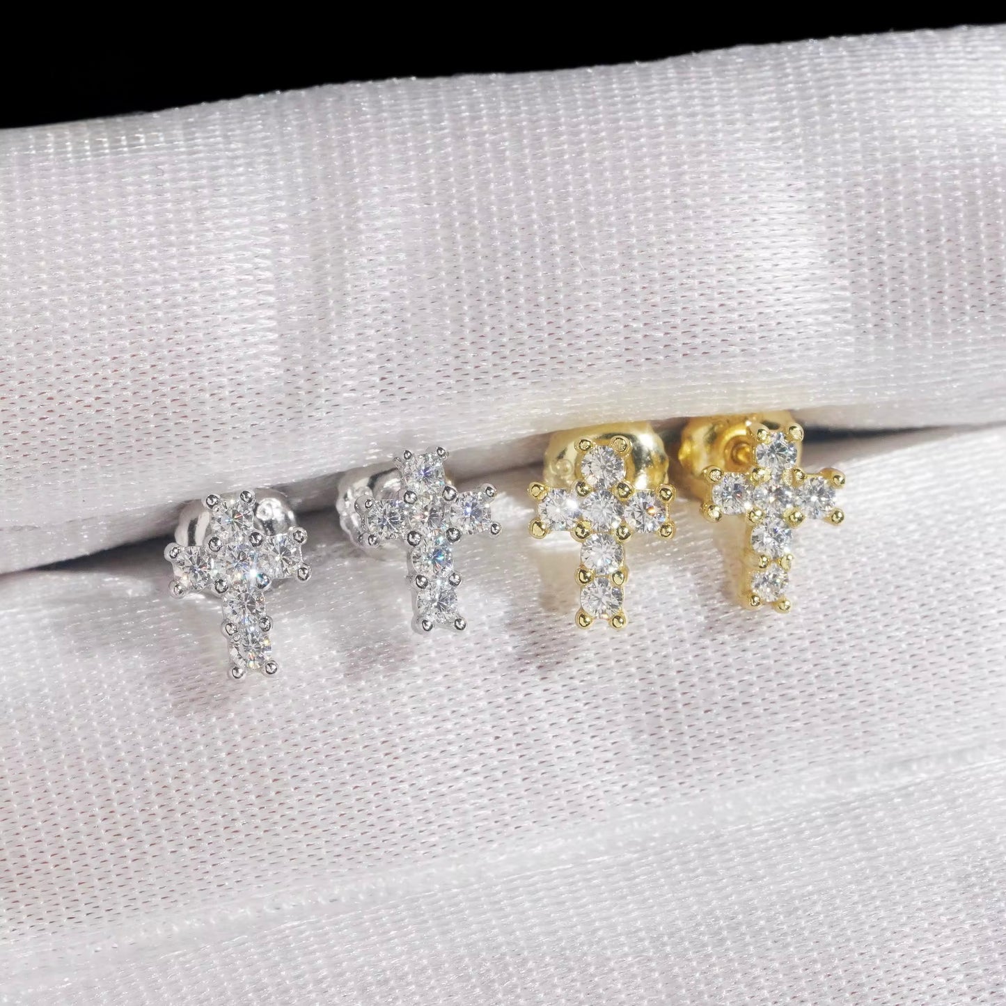 Moissanite Cross Earrings