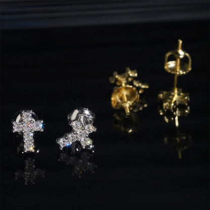 Moissanite Cross Earrings