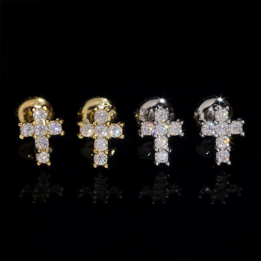 Moissanite Cross Earrings