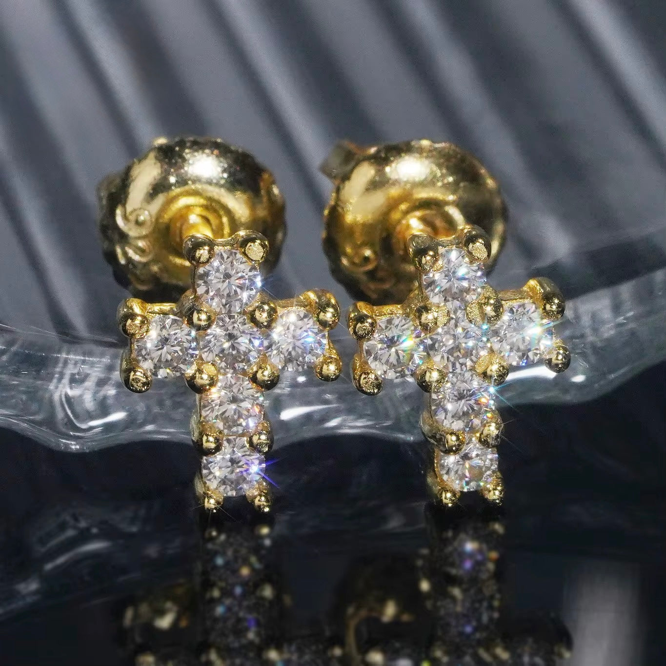 Moissanite Cross Earrings