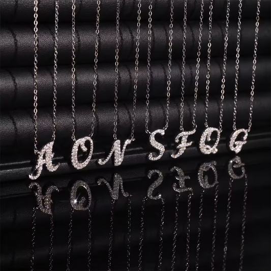 Icehouse Global iced moissanite initial pendant necklace