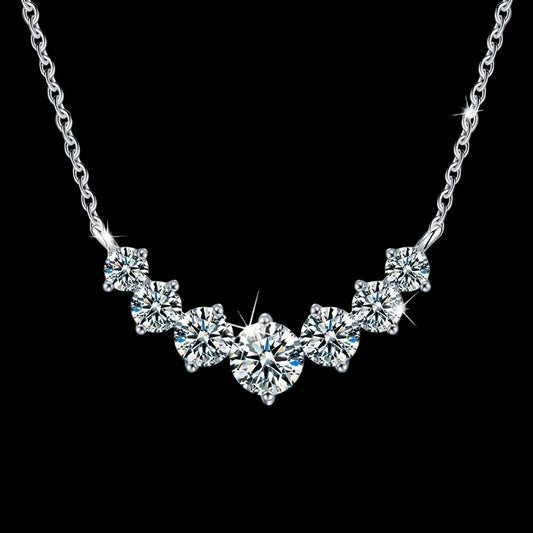 Icehouse Global round moissanite solitaire pendant necklace in white-gold-tone sterling silver