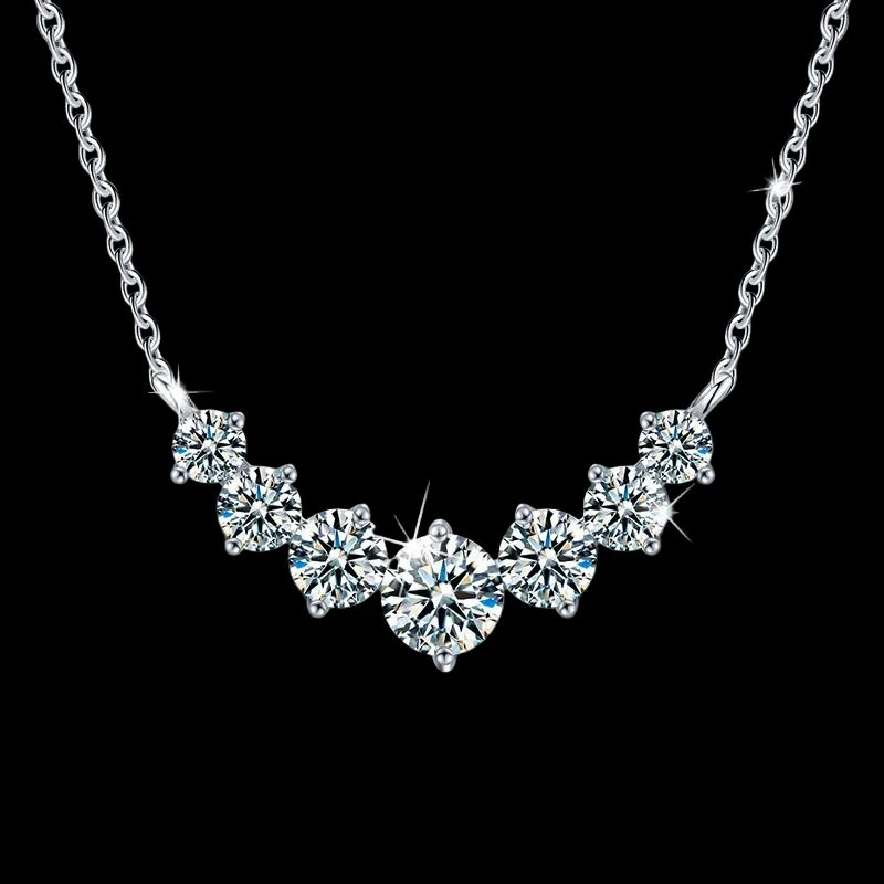 Icehouse Global round moissanite solitaire pendant necklace in white-gold-tone sterling silver